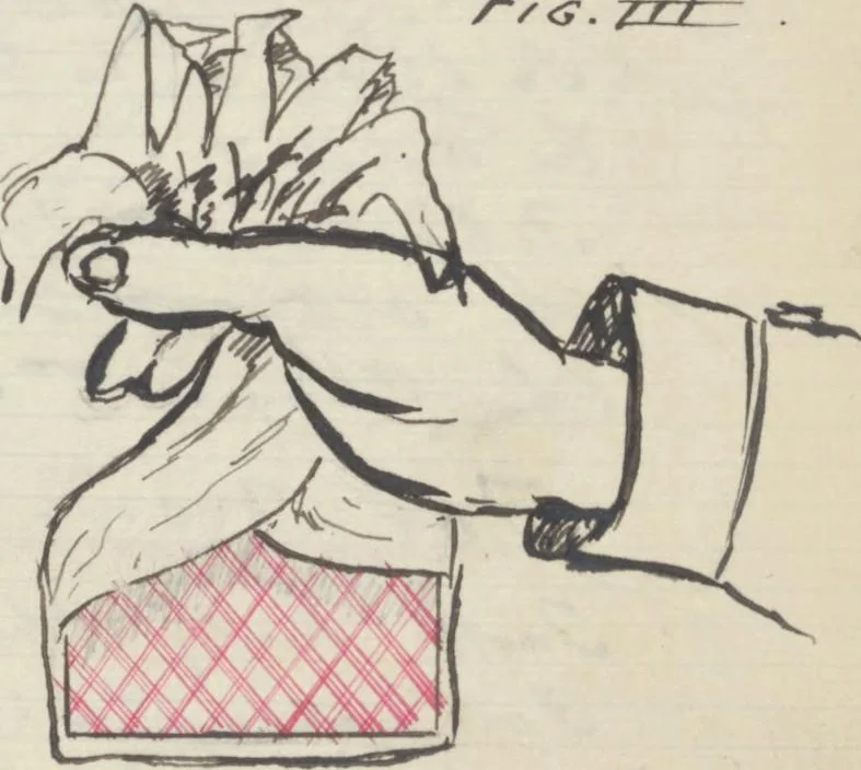 An illustration from [Manuscript scrapbook of magic tricks], [1902-1919], 1902, leaf 147