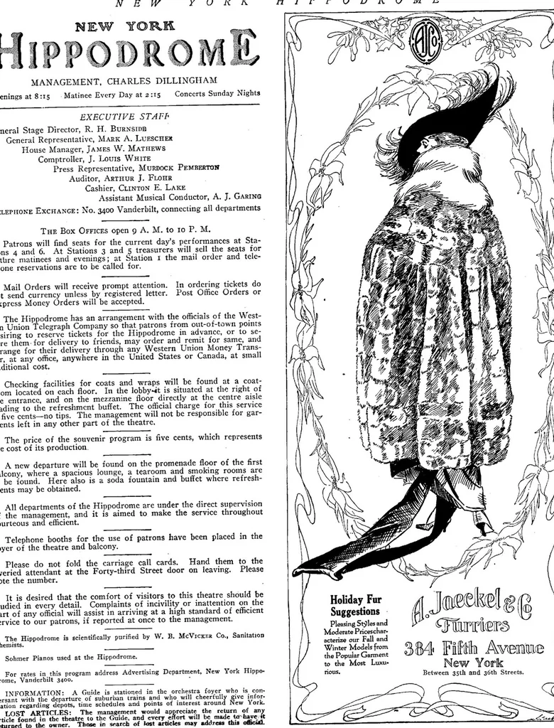 An illustration from [Hippodrome program for the season 1917-1918]., 1917, leaf 13