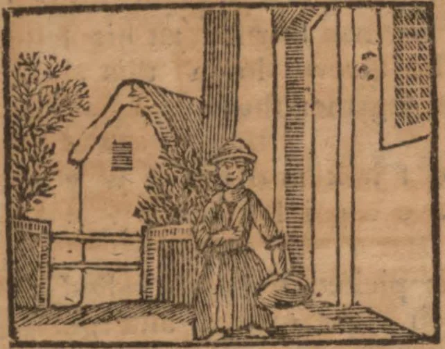 An illustration from The history of little Goody Twoshoes, otherwise called Mrs. Margery Twoshoes : with the means by which she acquired her learning and wisdom and in consequence thereof her estate ... see the original manuscript in the Vatican at Rome, and the cuts by Michael Angelo, illustrated with the comments of our great modern criticks, 1787, leaf 37