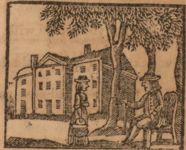 An illustration from The history of little Goody Twoshoes, otherwise called Mrs. Margery Twoshoes : with the means by which she acquired her learning and wisdom and in consequence thereof her estate ... see the original manuscript in the Vatican at Rome, and the cuts by Michael Angelo, illustrated with the comments of our great modern criticks, 1787, leaf 52