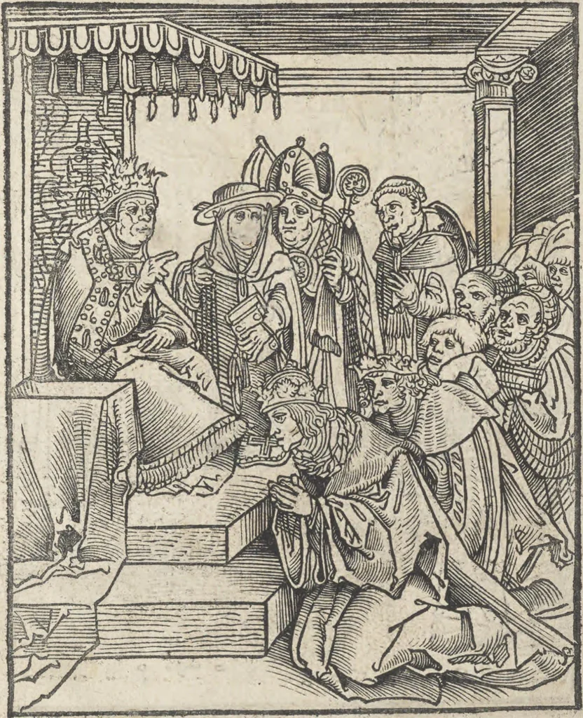 An illustration from Passional Christi und Antichristi, 1521, leaf 12