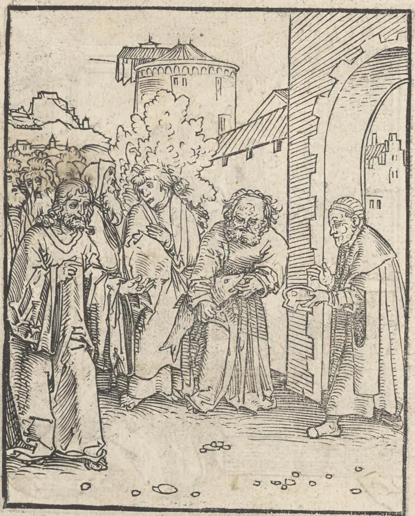 An illustration from Passional Christi und Antichristi, 1521, leaf 13