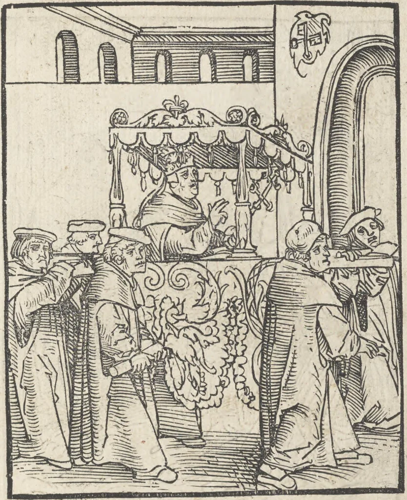 An illustration from Passional Christi und Antichristi, 1521, leaf 18