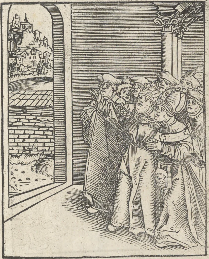 An illustration from Passional Christi und Antichristi, 1521, leaf 24