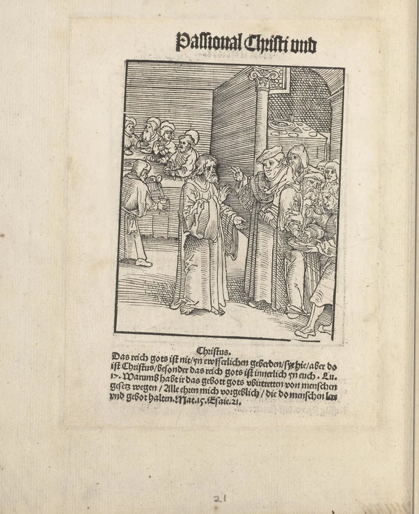 An illustration from Passional Christi und Antichristi, 1521, leaf 25