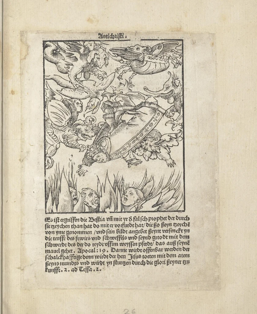 An illustration from Passional Christi und Antichristi, 1521, leaf 32