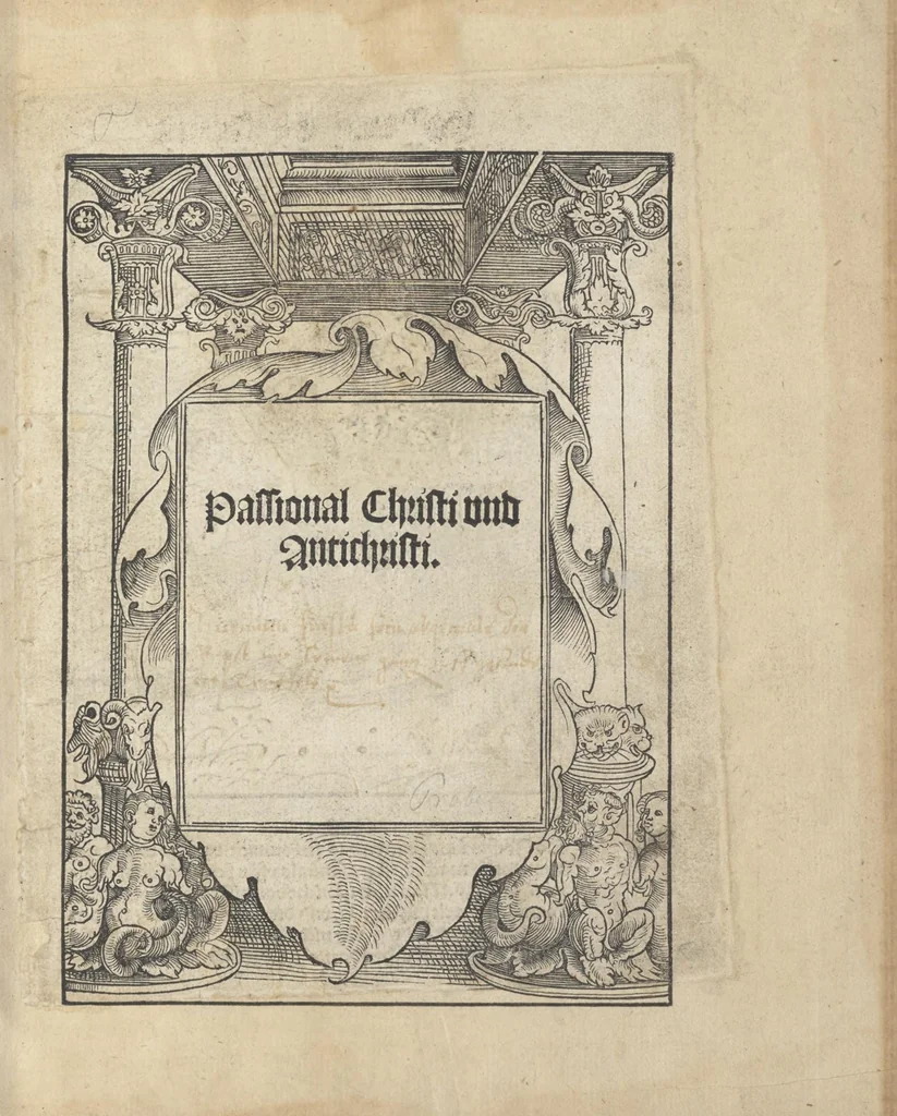 An illustration from Passional Christi und Antichristi, 1521, leaf 6