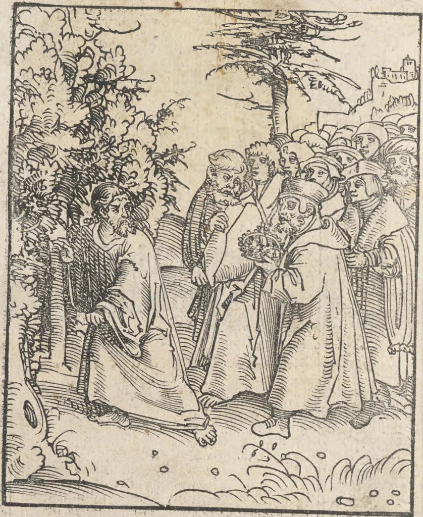 An illustration from Passional Christi und Antichristi, 1521, leaf 7