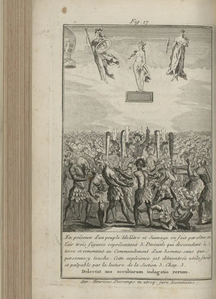 An illustration from La magie blanche dévoilée, ou, Explication des tours surprennants, qui font depuis peu l'admiration de la capitale et de la province : avec des réflexions sur la baguette divinatoire, les automates joueurs d'échecs, &c. &c, 1784, leaf 166