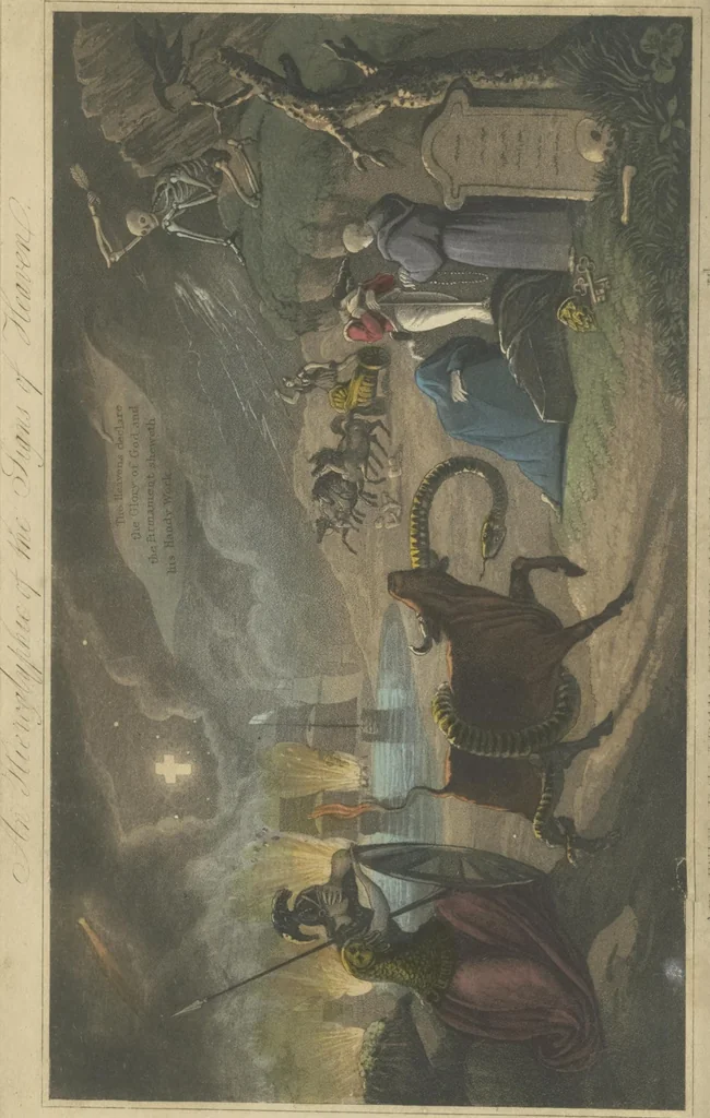 An illustration from A manual of astrology, or The book of the stars: which contains every requisite illustration of the celestial science; or the art of foretelling future events, by the influences of the heavenly bodies ... Illustrated and exemplified by ... diagrams and three elegant engravings, 1837, leaf 9