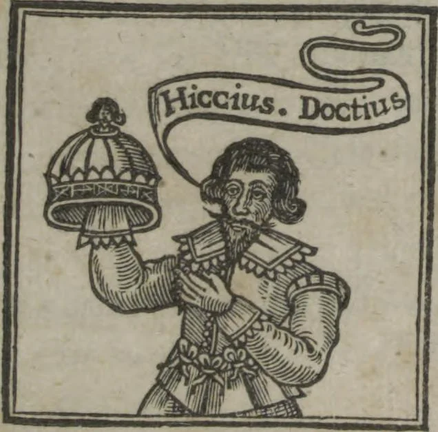An illustration from Hocus pocus junior : the anatomie of legerdemain, or, The art of jugling set forth in his proper colours, fully, plainly, and exactly, so that an ignorant person may thereby learn the full perfection of the same, after a little practice : unto each tricke is added the figure, where it is needfull for instruction, 1635, leaf 11