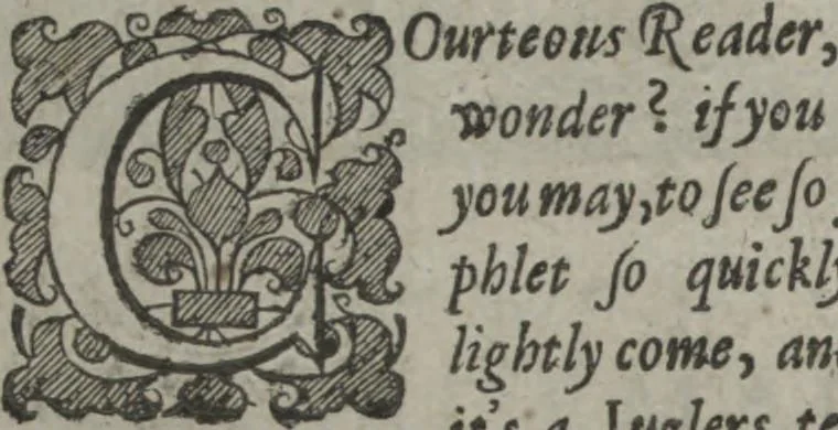 An illustration from Hocus pocus junior : the anatomie of legerdemain, or, The art of jugling set forth in his proper colours, fully, plainly, and exactly, so that an ignorant person may thereby learn the full perfection of the same, after a little practice : unto each tricke is added the figure, where it is needfull for instruction, 1635, leaf 13