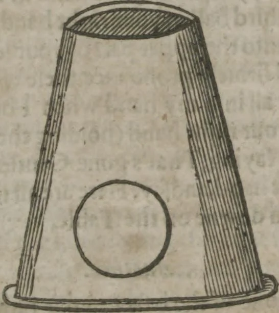 An illustration from Hocus pocus junior : the anatomie of legerdemain, or, The art of jugling set forth in his proper colours, fully, plainly, and exactly, so that an ignorant person may thereby learn the full perfection of the same, after a little practice : unto each tricke is added the figure, where it is needfull for instruction, 1635, leaf 27