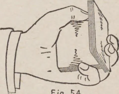 An illustration from Artifice, ruse, and subterfuge at the card table : a treatise on the science and art of manipulating cards, 1905, leaf 105