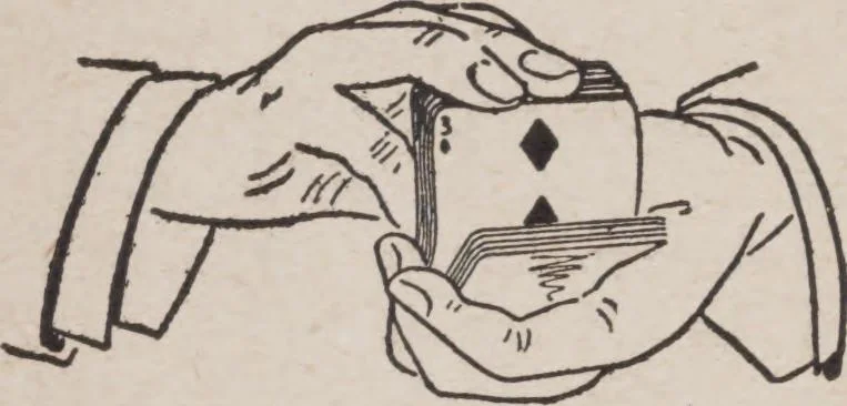 An illustration from Artifice, ruse, and subterfuge at the card table : a treatise on the science and art of manipulating cards, 1905, leaf 170