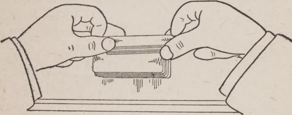 An illustration from Artifice, ruse, and subterfuge at the card table : a treatise on the science and art of manipulating cards, 1905, leaf 46