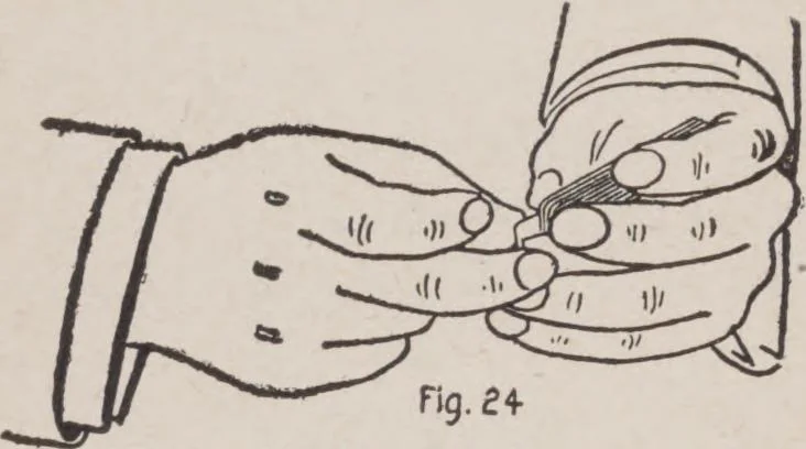 An illustration from Artifice, ruse, and subterfuge at the card table : a treatise on the science and art of manipulating cards, 1905, leaf 58