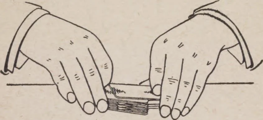 An illustration from Artifice, ruse, and subterfuge at the card table : a treatise on the science and art of manipulating cards, 1905, leaf 68