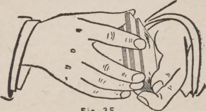 An illustration from Artifice, ruse, and subterfuge at the card table : a treatise on the science and art of manipulating cards, 1905, leaf 75