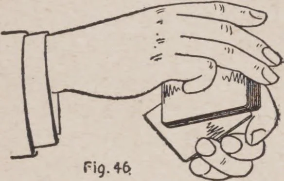 An illustration from Artifice, ruse, and subterfuge at the card table : a treatise on the science and art of manipulating cards, 1905, leaf 96