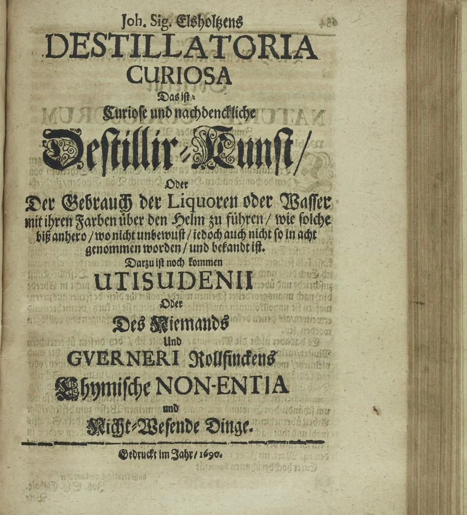 An illustration from Wolffgangi Hildebrands neu-vermehrt, vortrefflich, ausserlesen curieuses Kunst und Wunderbuch : darinnen begriffen wunderbahre Geheimnüsse und Kunststücke, wie man nemlich mit dem gantzen menschlichen Cörper zahmen und wilden Thieren, Vogeln, Fischen, Ungezieffern, allerley Gewächsen und Pflantzungen : auch sonsten fast unerhörte wunderbahrliche Sachen verrichten : auch etliche Wunder-Schrifften künstlich zu bereiten : zu löblicher und lustiger Ubung gebrauchen und die Zeit nützlich zu vertreiben, beneben Erzehlung vieler wunderlichen Dingen, so hin und wieder in der Welt gefunden werden : mit angehengter Beschreibung des Paradiess Luft-Garten und Planetenbuche, dabey eine vollkommene Beschreibung der Physiognomiae, Chiromantiae und Distillir-Kunst, 1704, leaf 707
