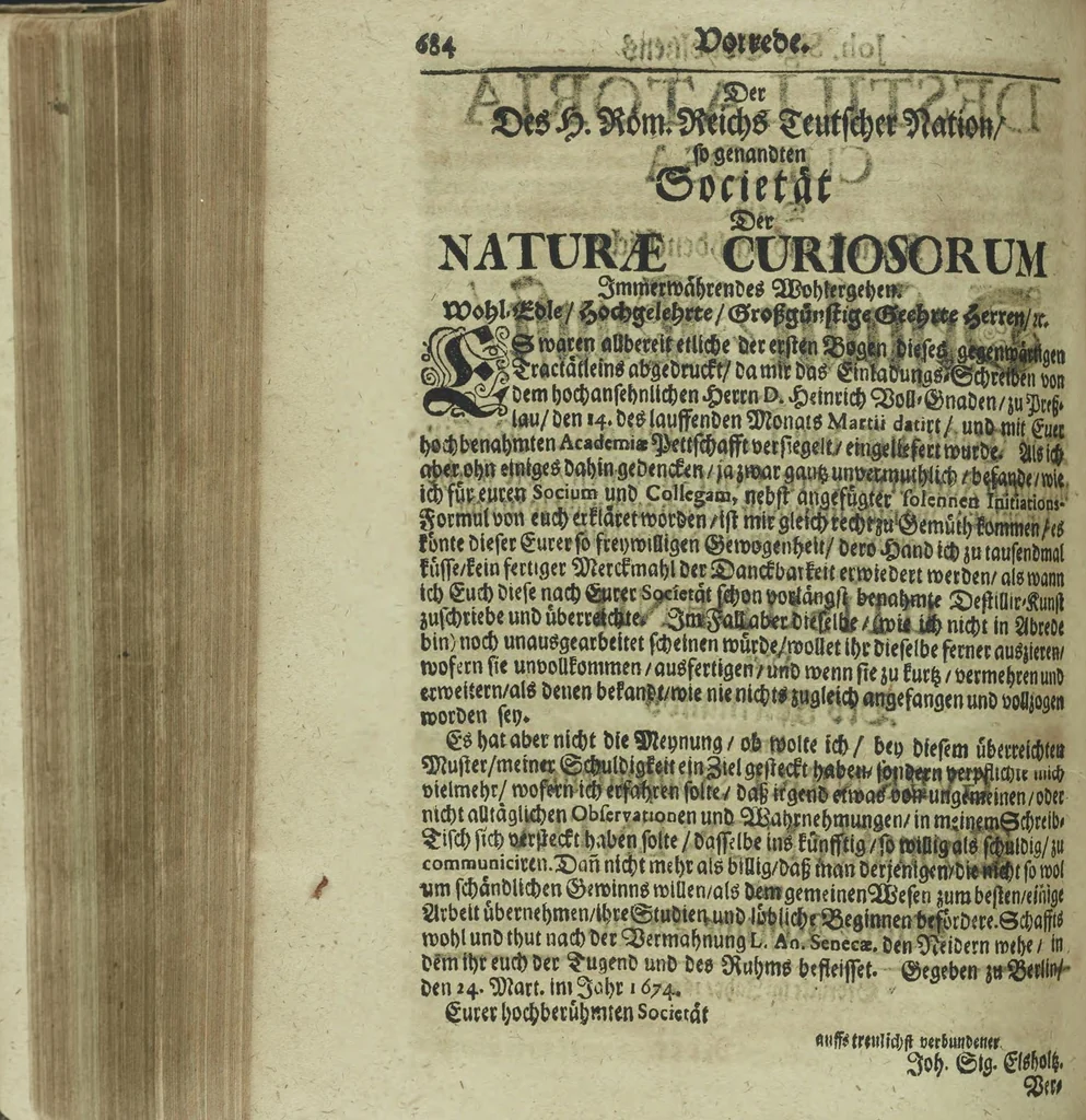 An illustration from Wolffgangi Hildebrands neu-vermehrt, vortrefflich, ausserlesen curieuses Kunst und Wunderbuch : darinnen begriffen wunderbahre Geheimnüsse und Kunststücke, wie man nemlich mit dem gantzen menschlichen Cörper zahmen und wilden Thieren, Vogeln, Fischen, Ungezieffern, allerley Gewächsen und Pflantzungen : auch sonsten fast unerhörte wunderbahrliche Sachen verrichten : auch etliche Wunder-Schrifften künstlich zu bereiten : zu löblicher und lustiger Ubung gebrauchen und die Zeit nützlich zu vertreiben, beneben Erzehlung vieler wunderlichen Dingen, so hin und wieder in der Welt gefunden werden : mit angehengter Beschreibung des Paradiess Luft-Garten und Planetenbuche, dabey eine vollkommene Beschreibung der Physiognomiae, Chiromantiae und Distillir-Kunst, 1704, leaf 708
