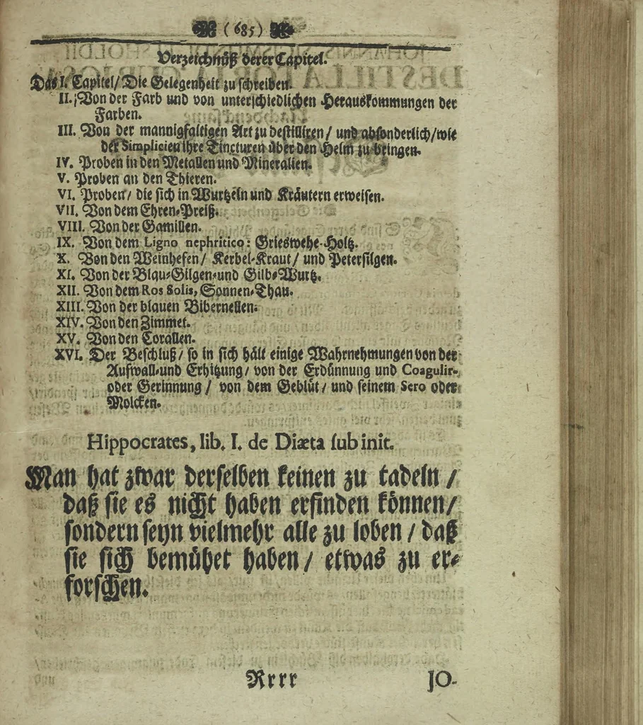 An illustration from Wolffgangi Hildebrands neu-vermehrt, vortrefflich, ausserlesen curieuses Kunst und Wunderbuch : darinnen begriffen wunderbahre Geheimnüsse und Kunststücke, wie man nemlich mit dem gantzen menschlichen Cörper zahmen und wilden Thieren, Vogeln, Fischen, Ungezieffern, allerley Gewächsen und Pflantzungen : auch sonsten fast unerhörte wunderbahrliche Sachen verrichten : auch etliche Wunder-Schrifften künstlich zu bereiten : zu löblicher und lustiger Ubung gebrauchen und die Zeit nützlich zu vertreiben, beneben Erzehlung vieler wunderlichen Dingen, so hin und wieder in der Welt gefunden werden : mit angehengter Beschreibung des Paradiess Luft-Garten und Planetenbuche, dabey eine vollkommene Beschreibung der Physiognomiae, Chiromantiae und Distillir-Kunst, 1704, leaf 709
