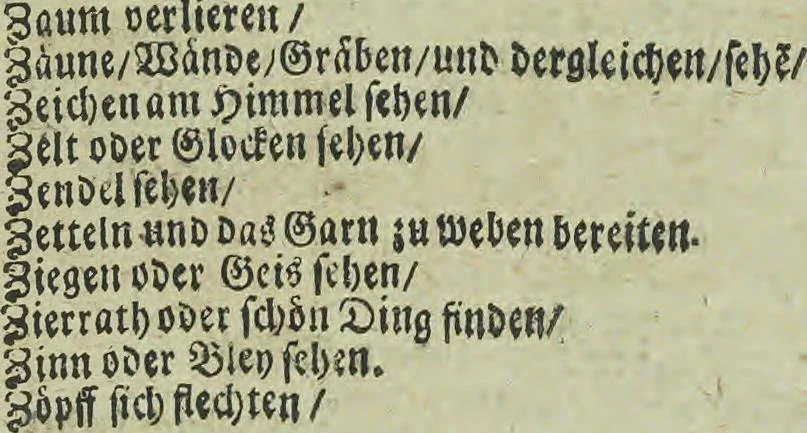 An illustration from Wolffgangi Hildebrands neu-vermehrt, vortrefflich, ausserlesen curieuses Kunst und Wunderbuch : darinnen begriffen wunderbahre Geheimnüsse und Kunststücke, wie man nemlich mit dem gantzen menschlichen Cörper zahmen und wilden Thieren, Vogeln, Fischen, Ungezieffern, allerley Gewächsen und Pflantzungen : auch sonsten fast unerhörte wunderbahrliche Sachen verrichten : auch etliche Wunder-Schrifften künstlich zu bereiten : zu löblicher und lustiger Ubung gebrauchen und die Zeit nützlich zu vertreiben, beneben Erzehlung vieler wunderlichen Dingen, so hin und wieder in der Welt gefunden werden : mit angehengter Beschreibung des Paradiess Luft-Garten und Planetenbuche, dabey eine vollkommene Beschreibung der Physiognomiae, Chiromantiae und Distillir-Kunst, 1704, leaf 992