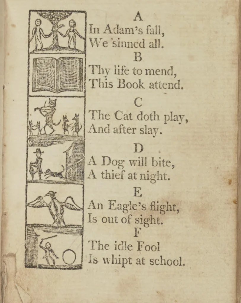An illustration from The New England primer, improved : for the more easy attaining the true reading of English : to which is added the Assembly of Divines' Catechism, 1803, leaf 17