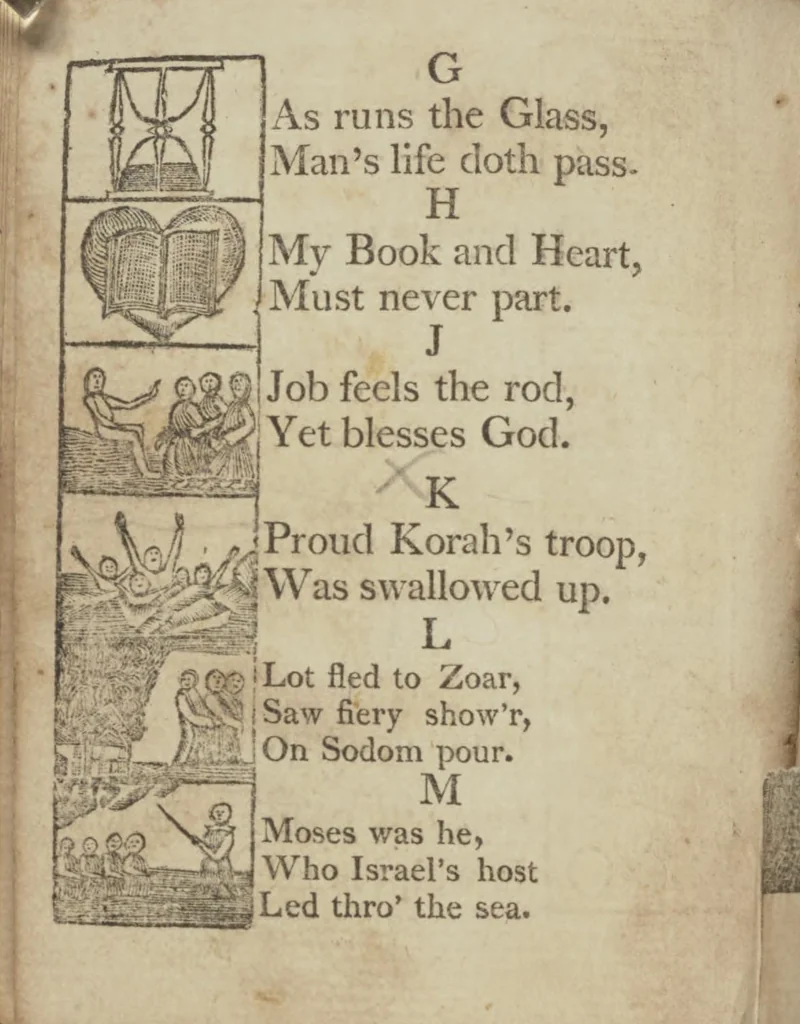 An illustration from The New England primer, improved : for the more easy attaining the true reading of English : to which is added the Assembly of Divines' Catechism, 1803, leaf 18