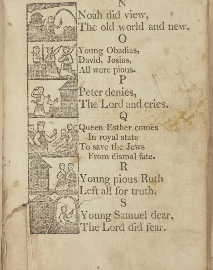 An illustration from The New England primer, improved : for the more easy attaining the true reading of English : to which is added the Assembly of Divines' Catechism, 1803, leaf 19