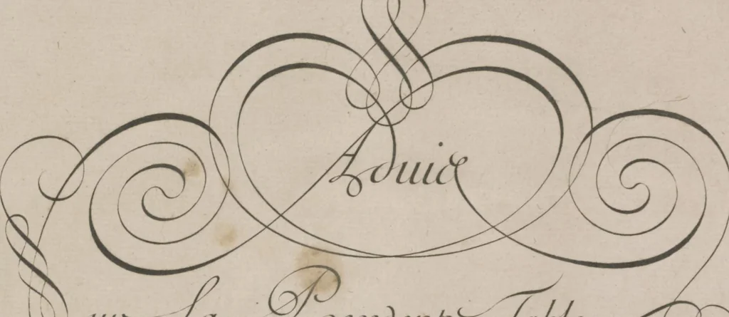 An illustration from L'art d'écrire par Alais, 1680, leaf 25