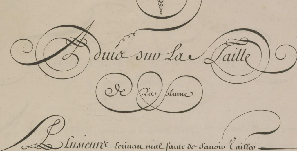 An illustration from L'art d'écrire par Alais, 1680, leaf 29