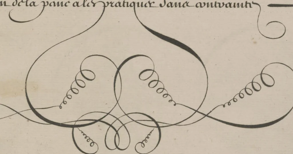 An illustration from L'art d'écrire par Alais, 1680, leaf 29