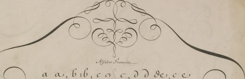 An illustration from L'art d'écrire par Alais, 1680, leaf 65