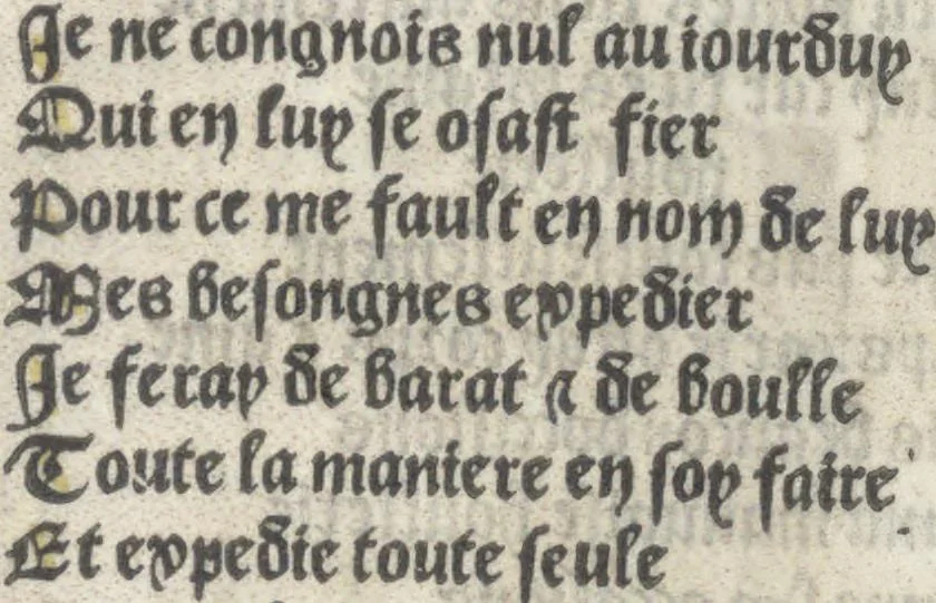 An illustration from Bien, aduise mal, aduise, 1499, leaf 42
