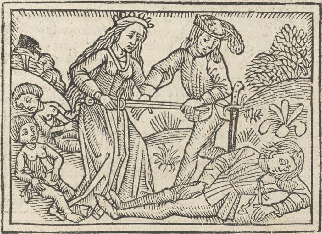 An illustration from De claris mulieribus, 1487, leaf 96