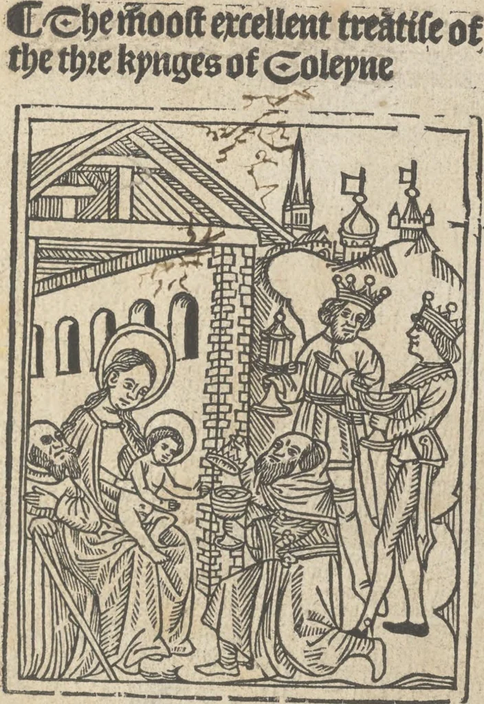 An illustration from The moost excellent treatise of the thre kynges of Coleyne, 1499, leaf 8