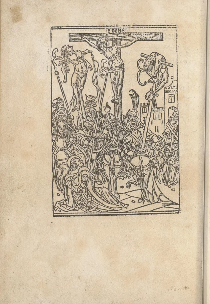 An illustration from The moost excellent treatise of the thre kynges of Coleyne, 1499, leaf 9
