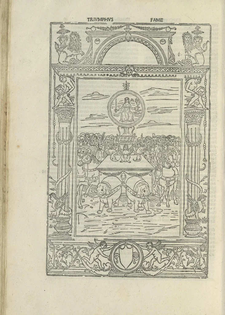 An illustration from Commento deli Triumphi del Petrarcha, 1497, leaf 142