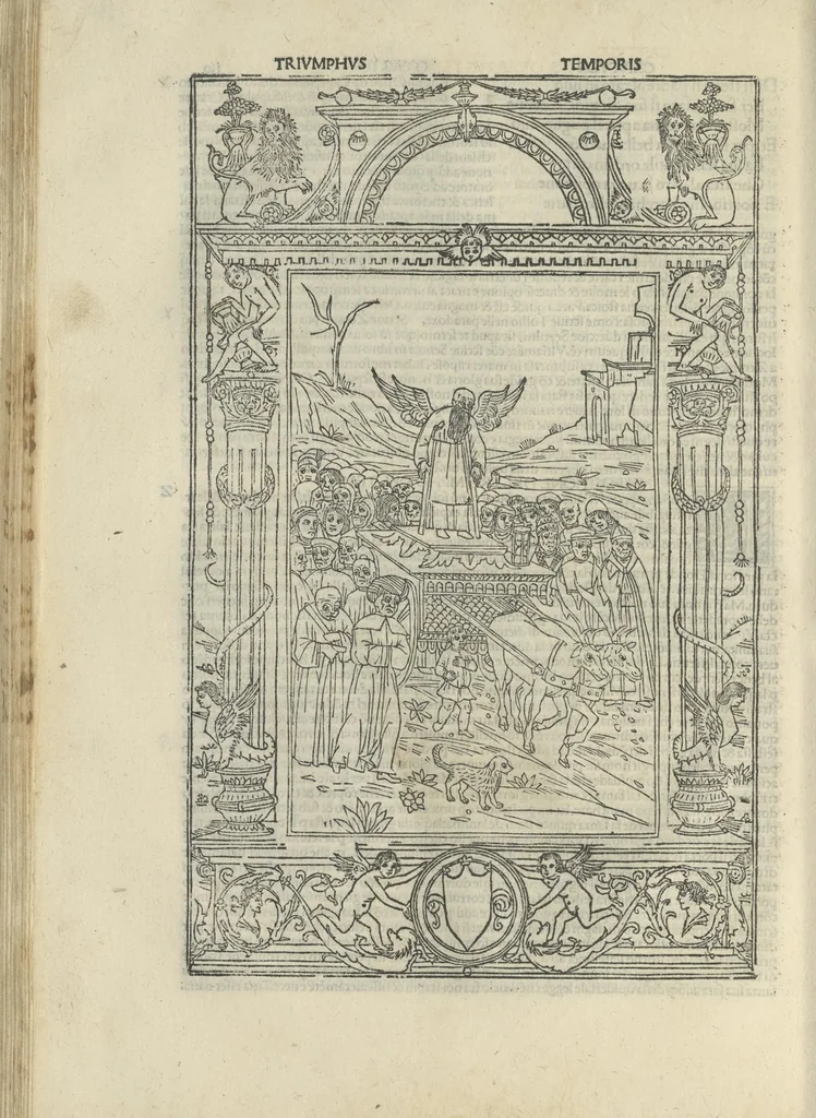 An illustration from Commento deli Triumphi del Petrarcha, 1497, leaf 242