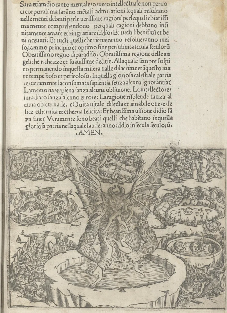 An illustration from Monte santo di Dio, 1477, leaf 244