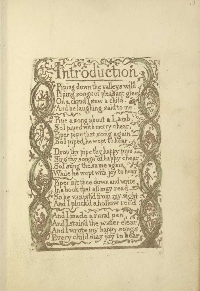 An illustration from Songs of innocence, 1789, leaf 16