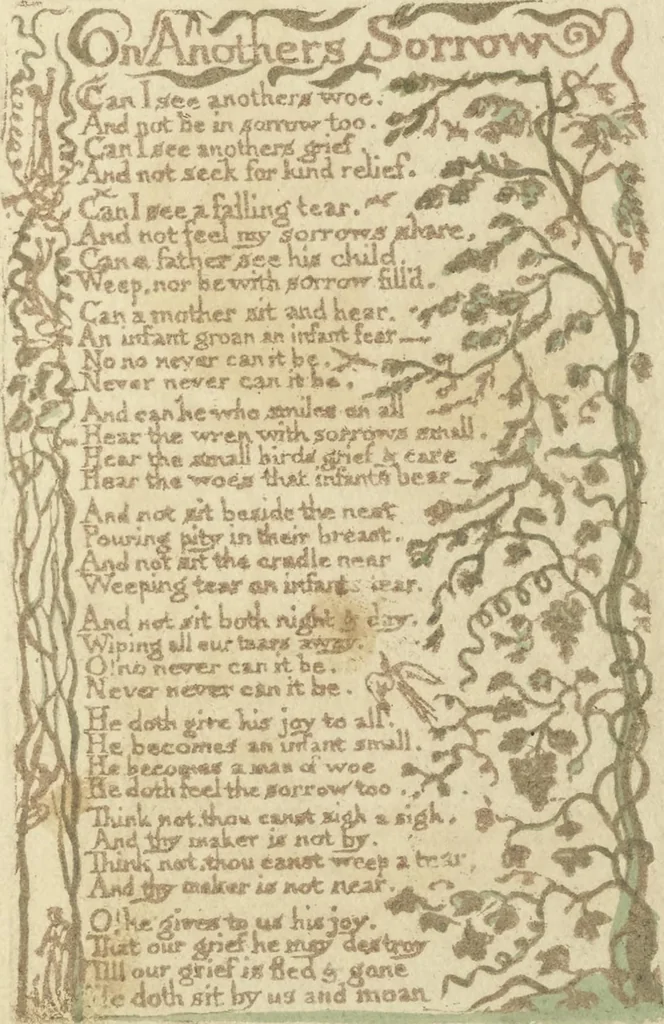 An illustration from Songs of innocence, 1789, leaf 20