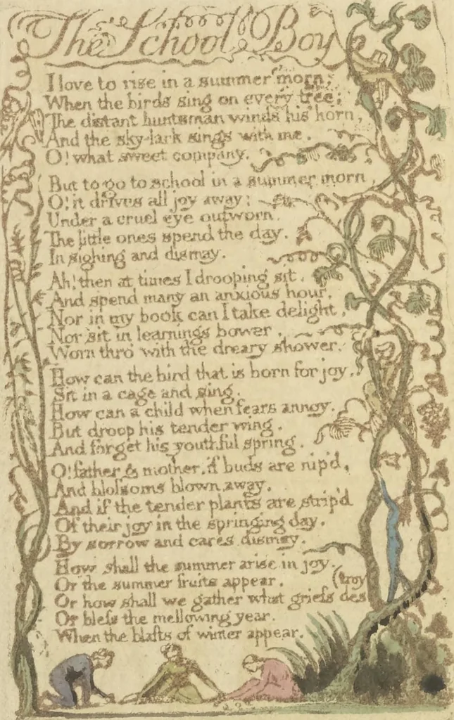 An illustration from Songs of innocence, 1789, leaf 21