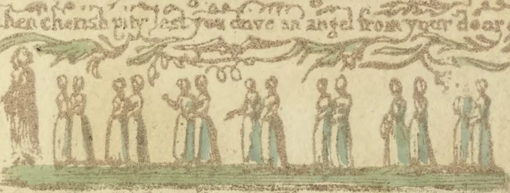 An illustration from Songs of innocence, 1789, leaf 22