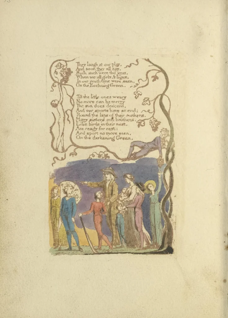 An illustration from Songs of innocence, 1789, leaf 29