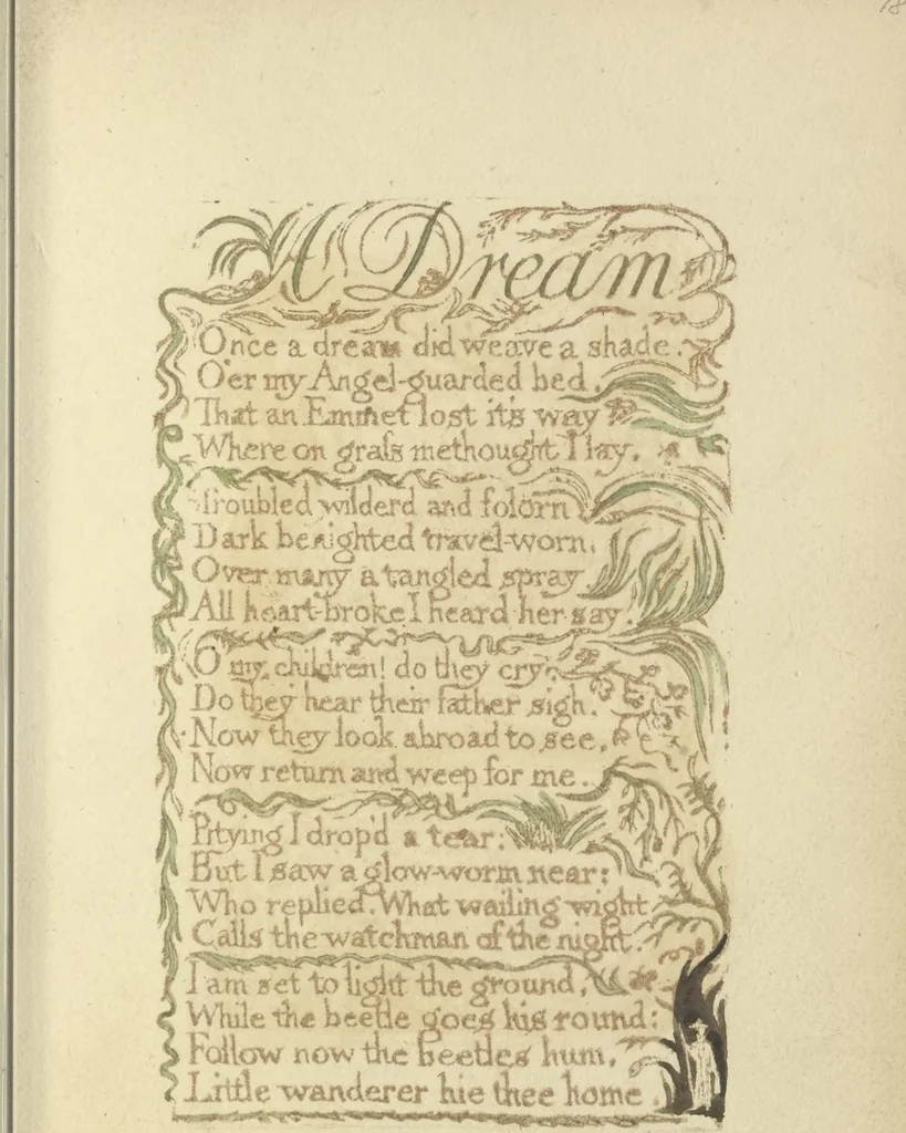 An illustration from Songs of innocence, 1789, leaf 32