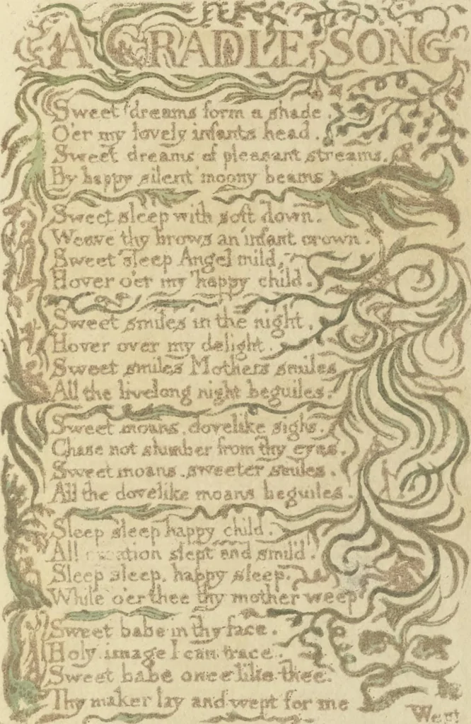 An illustration from Songs of innocence, 1789, leaf 38