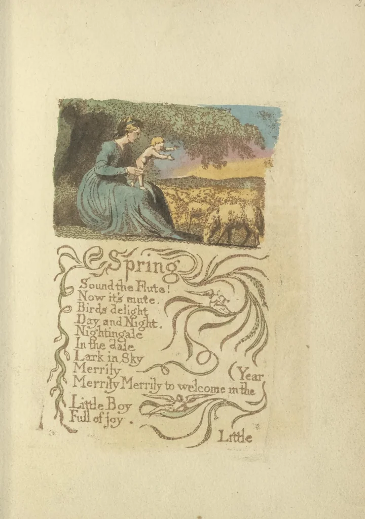 An illustration from Songs of innocence, 1789, leaf 40